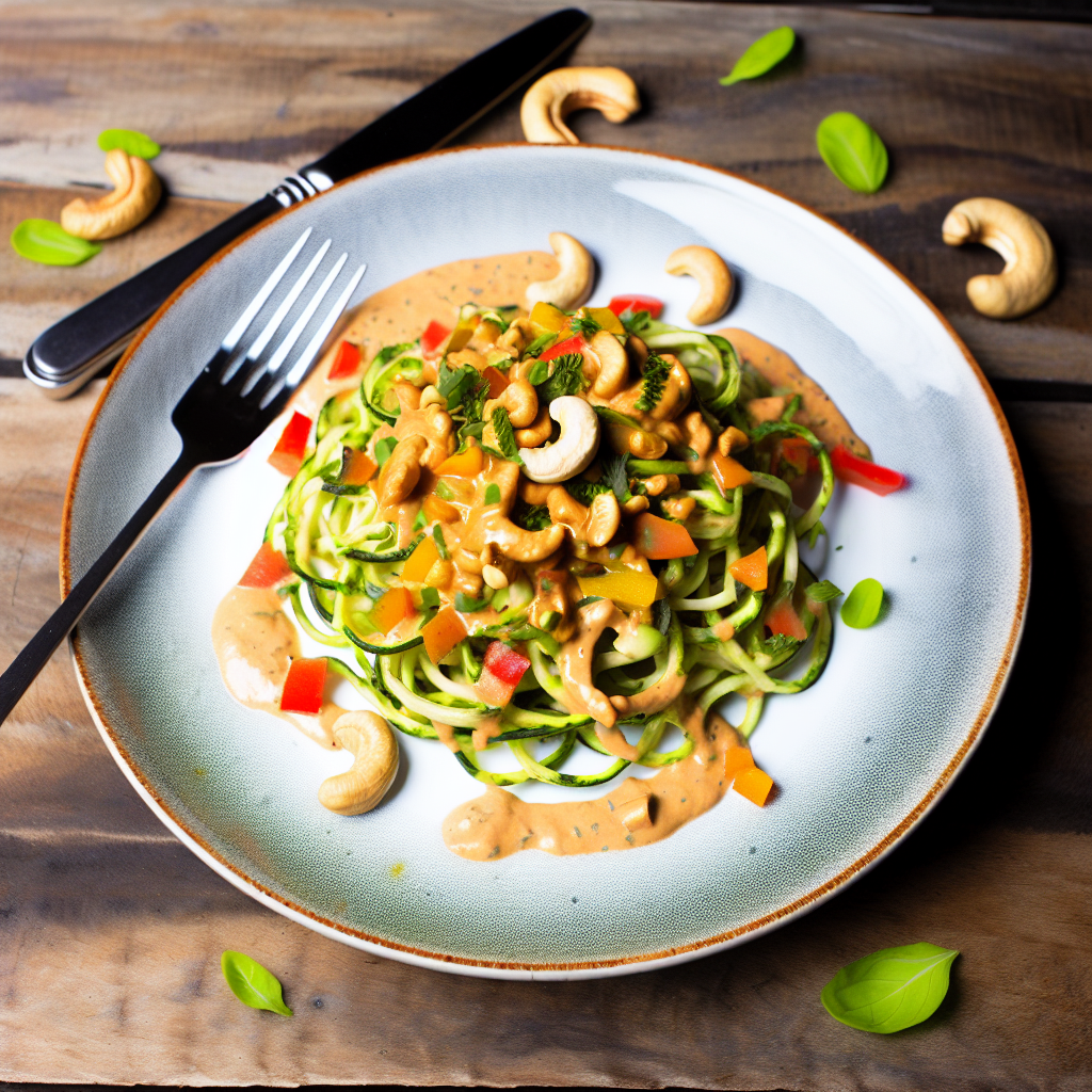 Zoodles con Salsa di Anacardi: Una Ricetta Vegana Deliziosa e Semplice 1 Zoodles con Salsa di Anacardi: Una Ricetta Vegana Deliziosa e Semplice