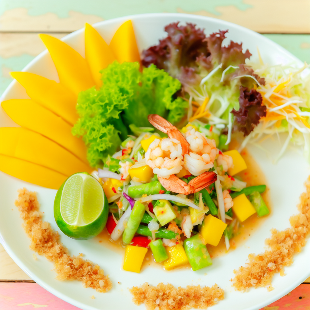 Insalata Thai con Mango e Gamberi: Ricetta Fresca e Veloce in 10 Minuti 1 Insalata Thai con Mango e Gamberi: Ricetta Fresca e Veloce in 10 Minuti
