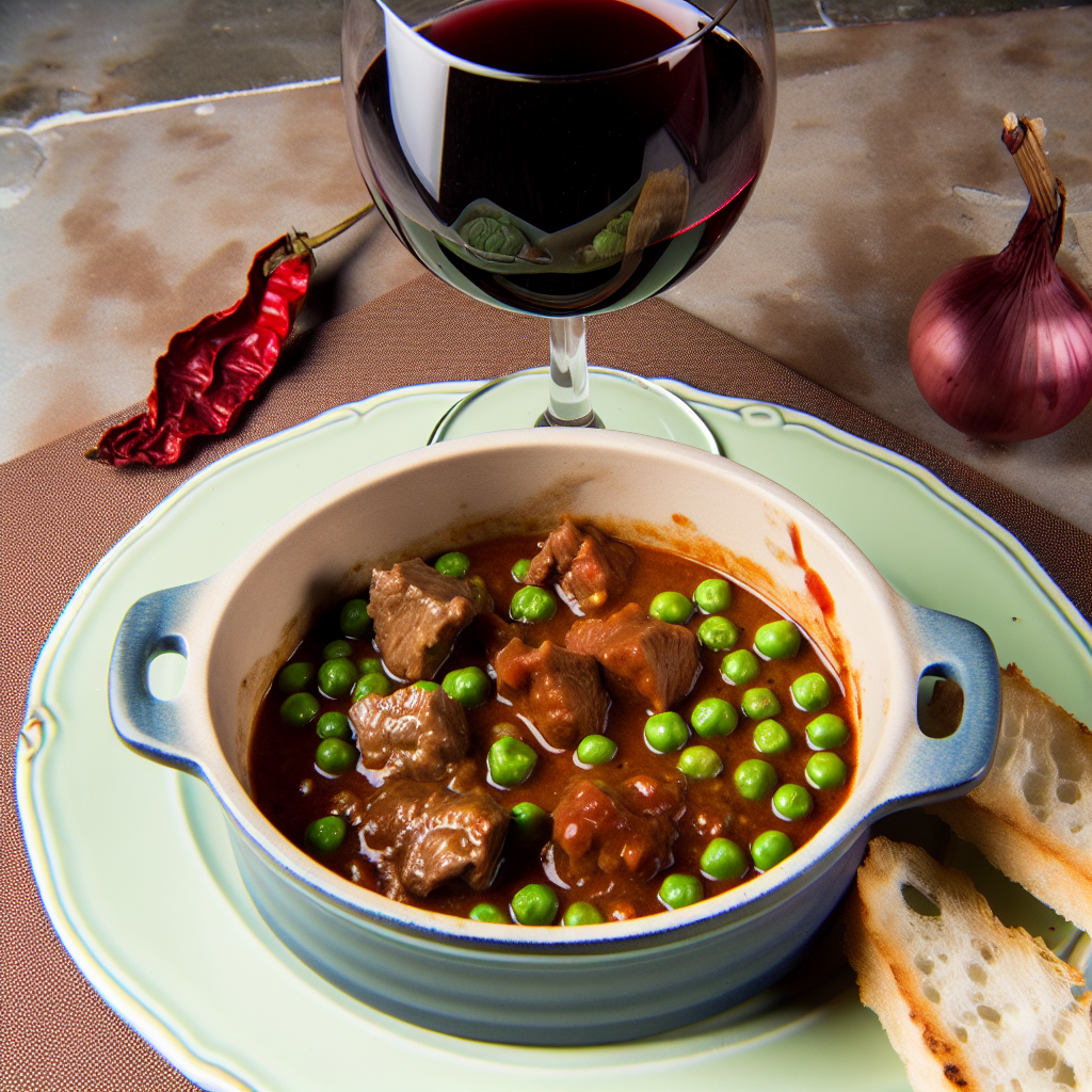Spezzatino di Manzo con Piselli e Vino Rosso: Una Ricetta Saporita e Corposa 1 Spezzatino di Manzo con Piselli e Vino Rosso: Una Ricetta Saporita e Corposa