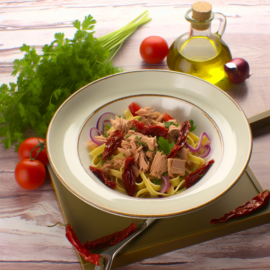 Pasta al Tonno con Pomodori Secchi e Cipolla Rossa: Una Ricetta Facile e Gustosa 1 Pasta al Tonno con Pomodori Secchi e Cipolla Rossa: Una Ricetta Facile e Gustosa