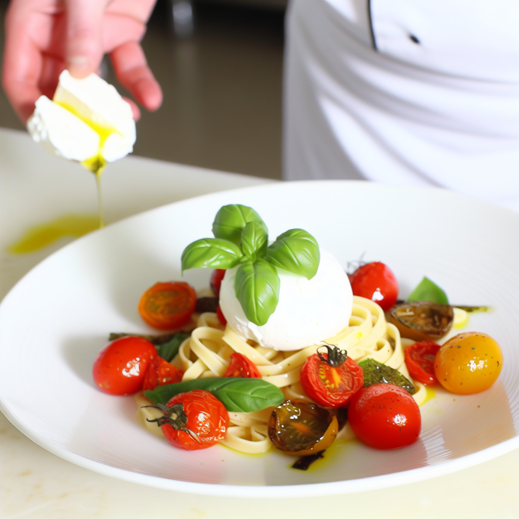 Pasta con Burrata e Pomodorini al Forno: Ricetta Facile e Gustosa 1 Pasta con Burrata e Pomodorini al Forno: Ricetta Facile e Gustosa