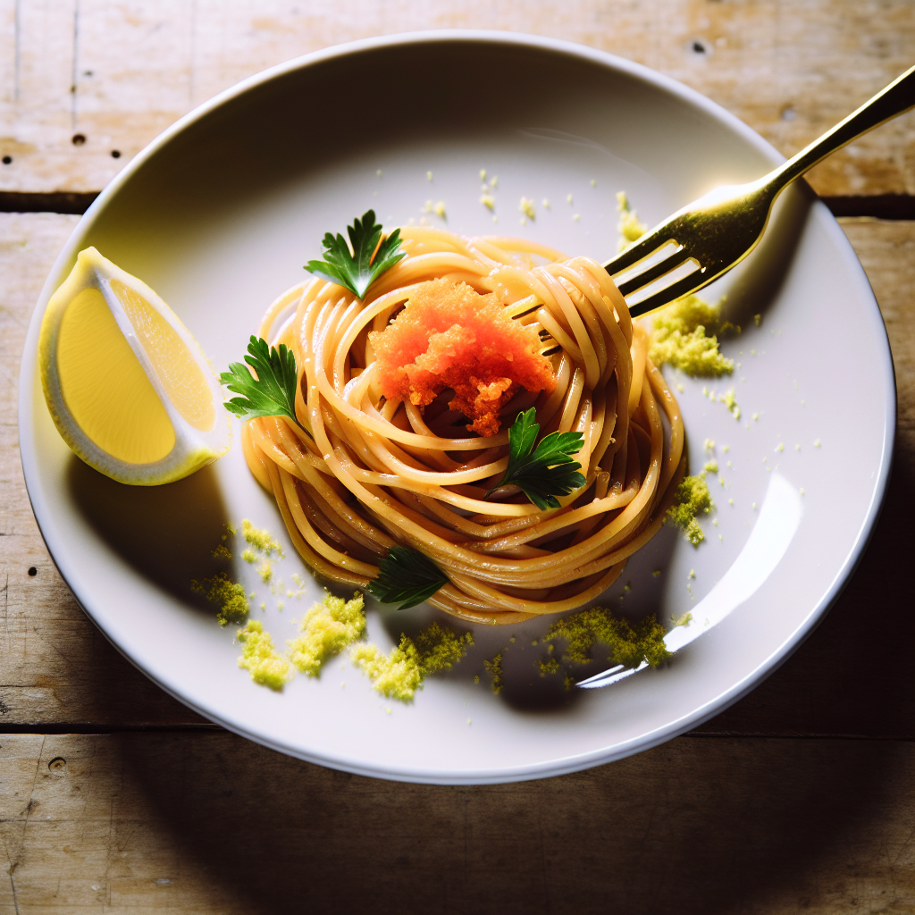 Spaghetti con Bottarga e Limone: Un'Esplosione di Sapori Mediterranei 1 Spaghetti con Bottarga e Limone: Un'Esplosione di Sapori Mediterranei