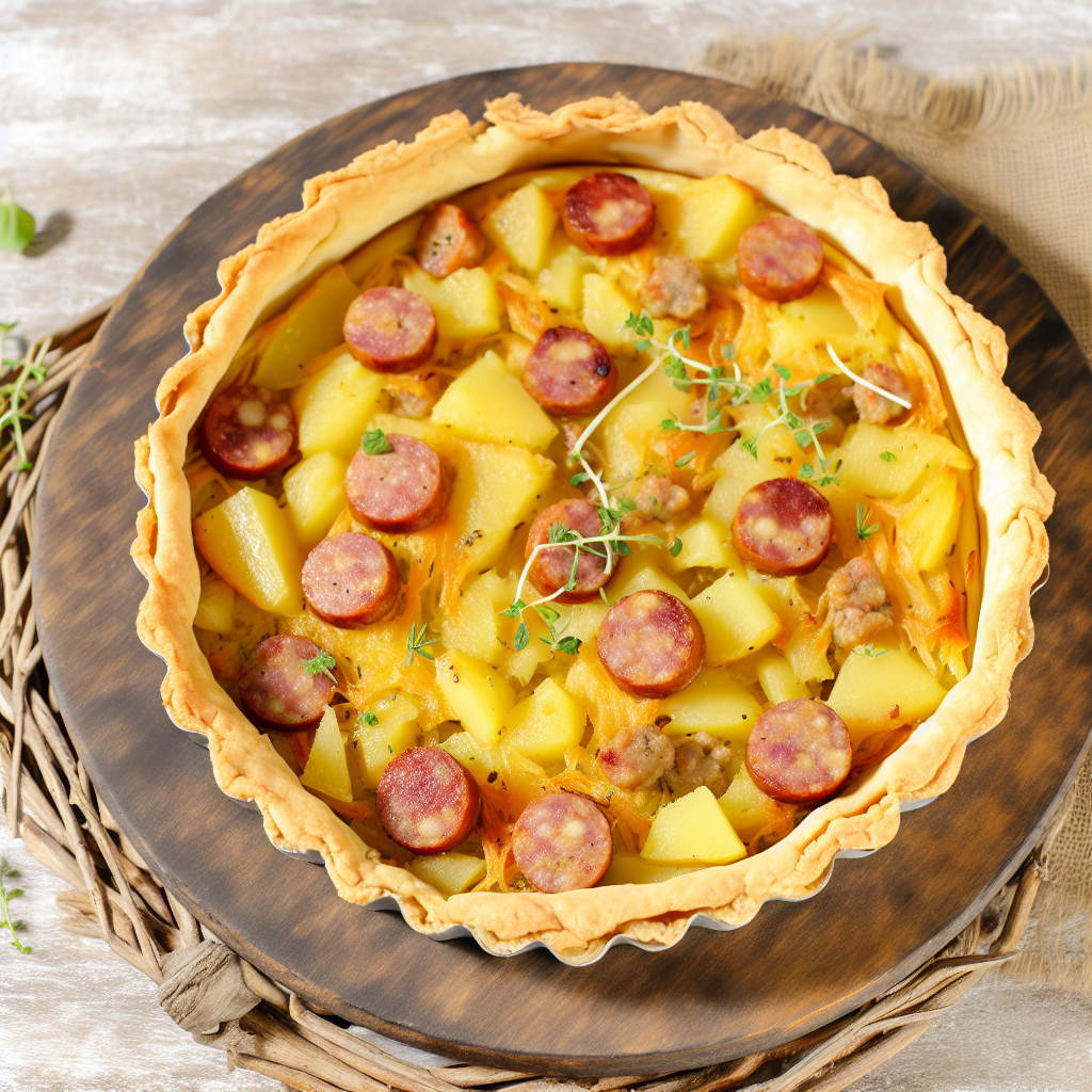 Deliziosa Torta Salata con Patate e Salsiccia: Ricetta Facile e Veloce 1 Deliziosa Torta Salata con Patate e Salsiccia: Ricetta Facile e Veloce