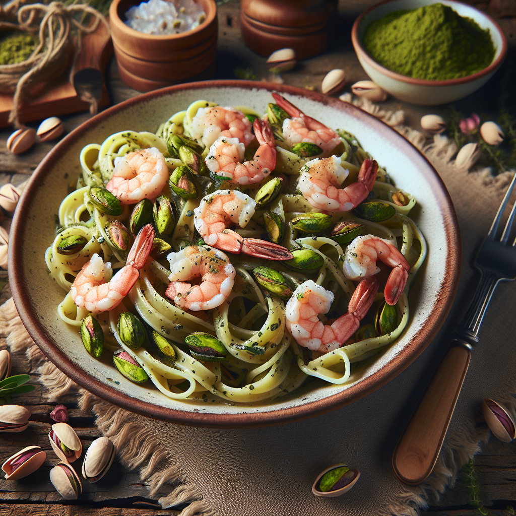 Pasta al Pistacchio e Gamberetti: Un Delizioso Abbinamento di Sap 1 Pasta al Pistacchio e Gamberetti: Un Delizioso Abbinamento di Sap