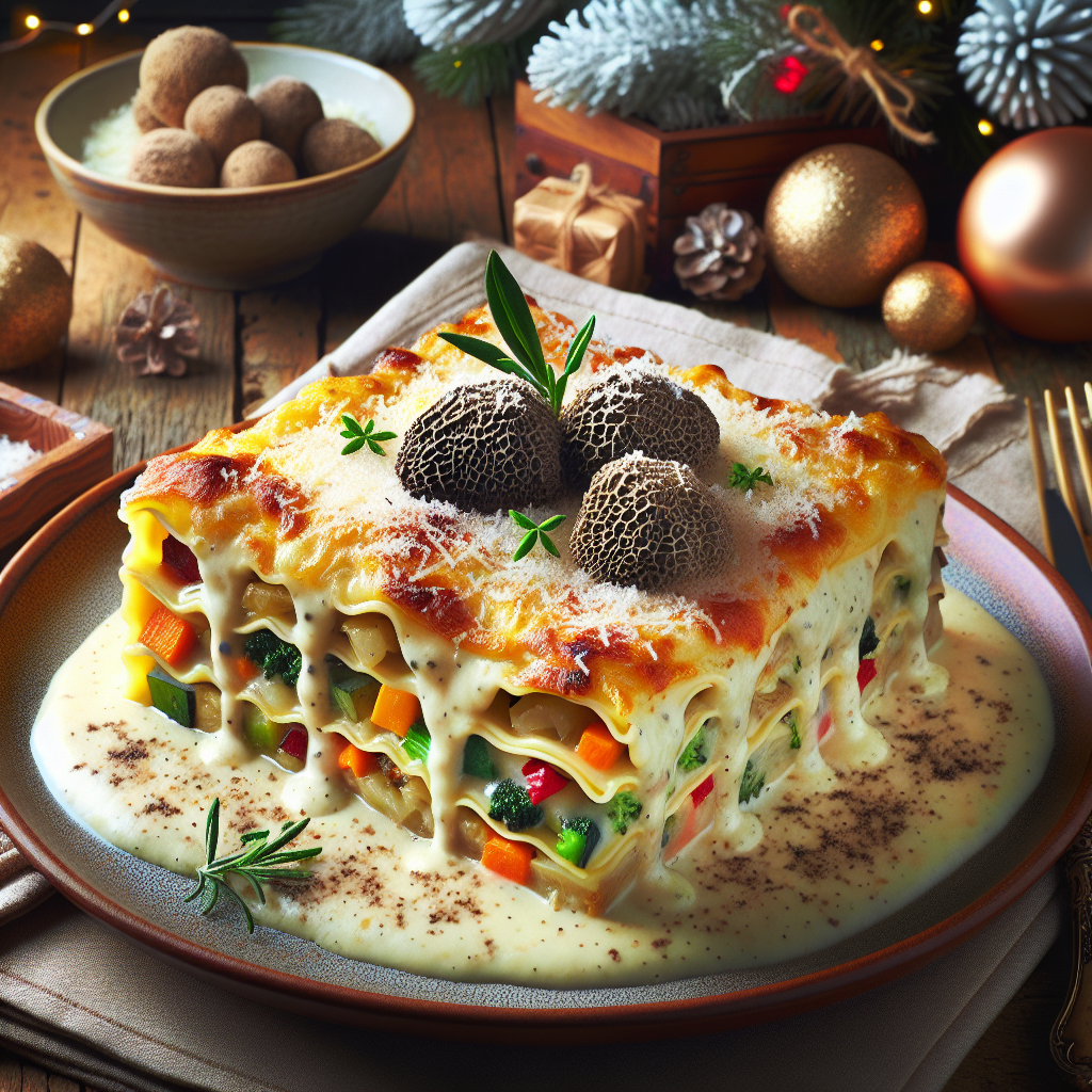 Lasagna di Verdure Invernali con Besciamella al Tartufo 1 Lasagna di Verdure Invernali con Besciamella al Tartufo