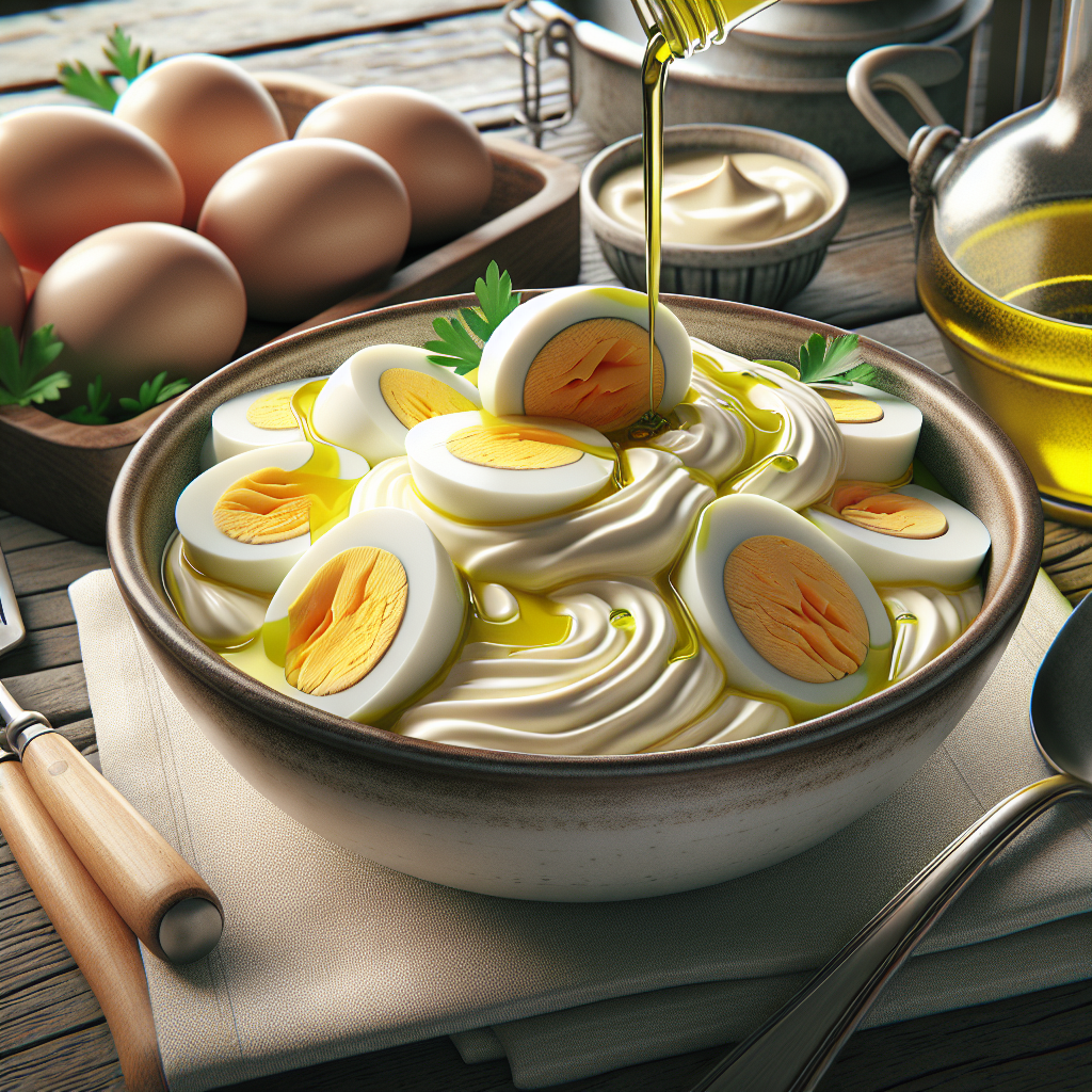 Maionese Cremosa con Uova Sode e Olio d'Oliva 1 Maionese Cremosa con Uova Sode e Olio d'Oliva