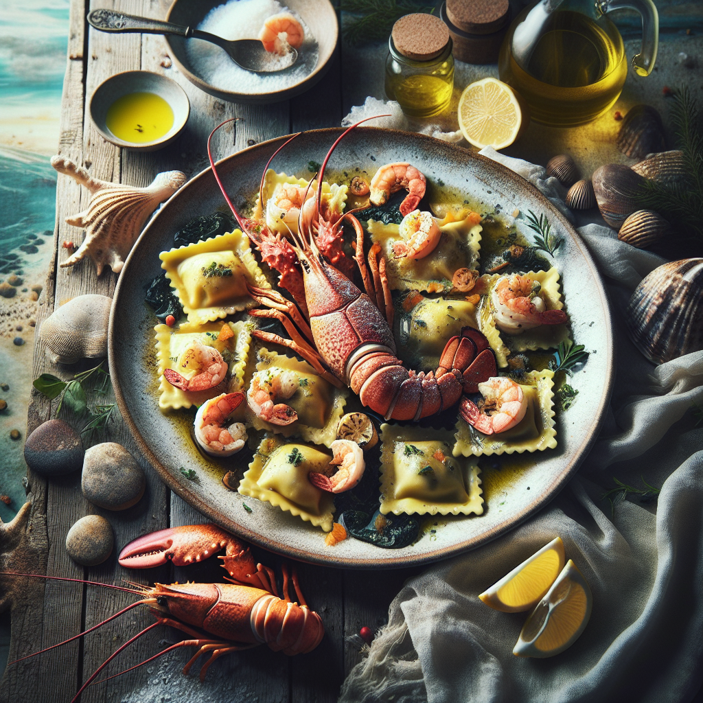Ravioli con Astice e Gamberi Rana: un Delizioso Condimento di Mare 1 Ravioli con Astice e Gamberi Rana: un Delizioso Condimento di Mare