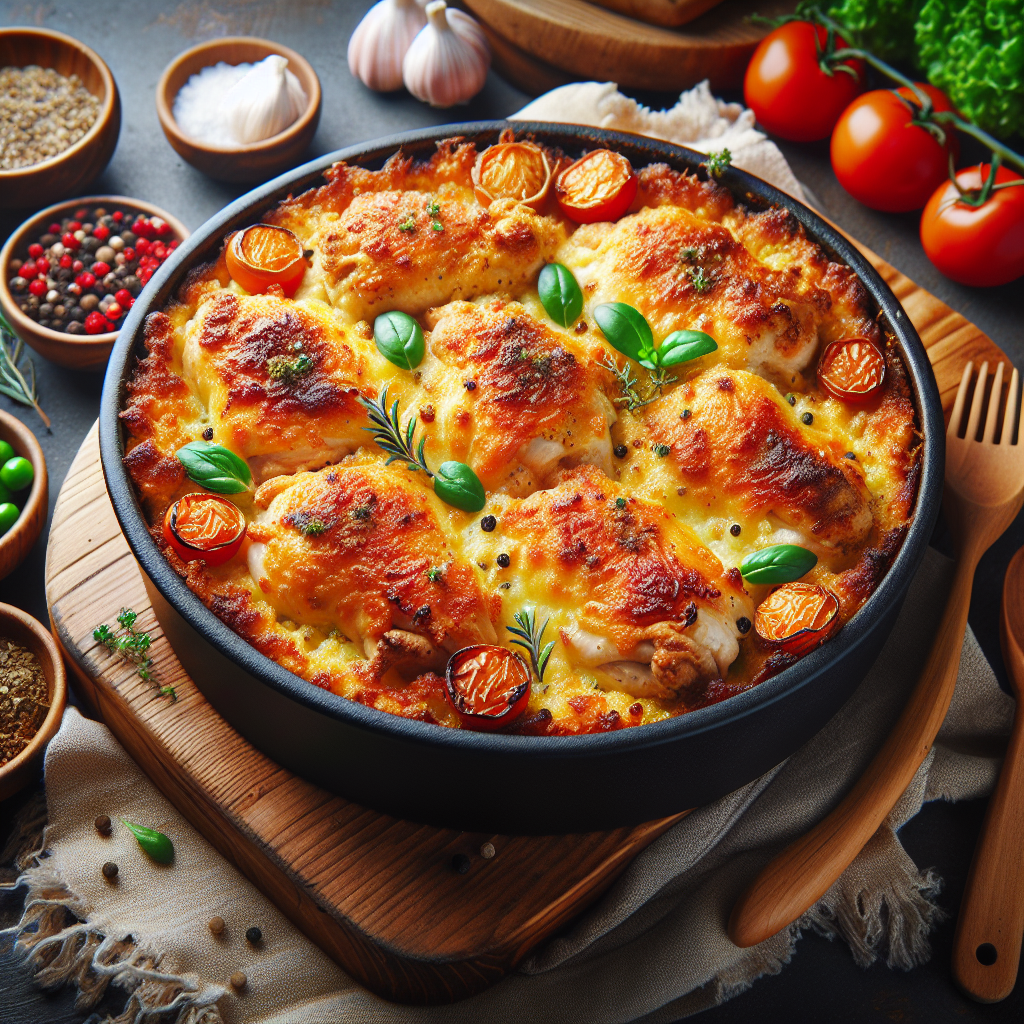 Pollo Gratinato al Forno Croccante e Gustoso 1 Pollo Gratinato al Forno Croccante e Gustoso