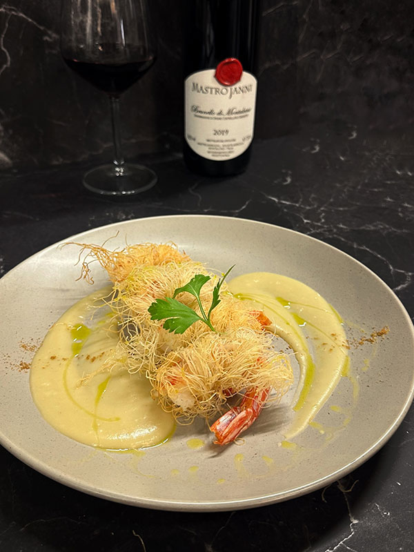 Ristorante Belcore a Firenze: un’esperienza di gusto seducente nel cuore di Santa Maria Novella 6 Code di gamberi in pasta kataifi