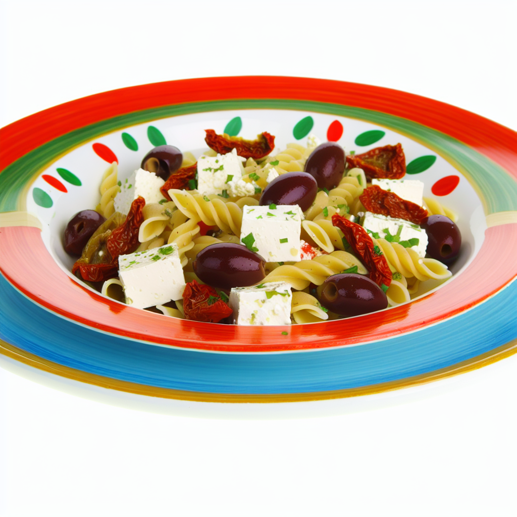 Insalata di Pasta con Feta, Olive e Pomodori Secchi: Ricetta Fresca e Gustosa 1 Insalata di Pasta con Feta, Olive e Pomodori Secchi: Ricetta Fresca e Gustosa