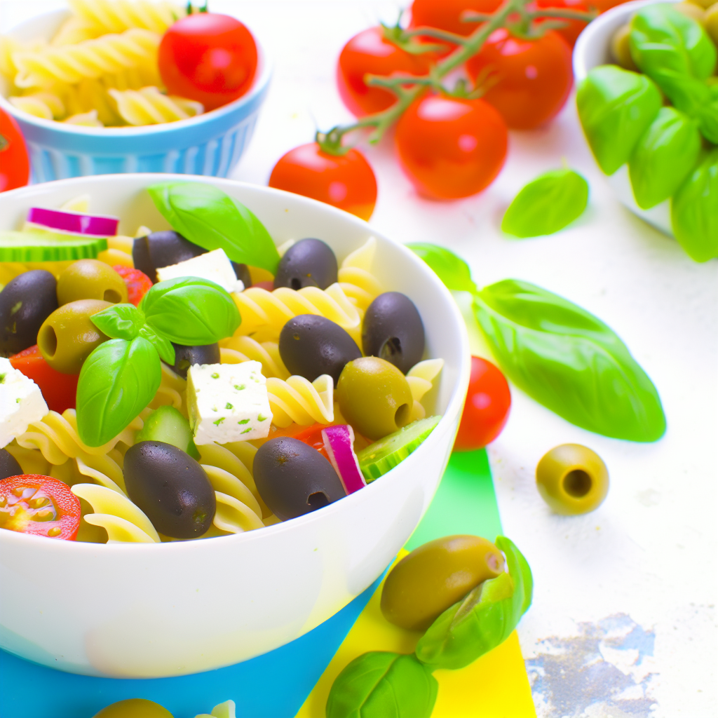 Insalata di Pasta con Olive e Feta: Ricetta Fresca e Facile da Preparare 1 Insalata di Pasta con Olive e Feta: Ricetta Fresca e Facile da Preparare