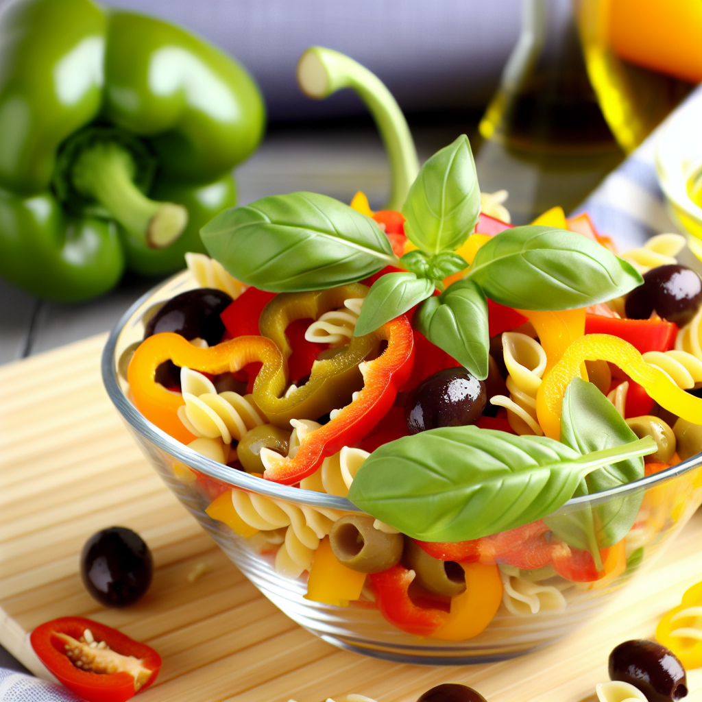 Insalata di Pasta con Peperoni e Olive: Ricetta Fresca e Gustosa per l'Estate 1 Insalata di Pasta con Peperoni e Olive: Ricetta Fresca e Gustosa per l'Estate