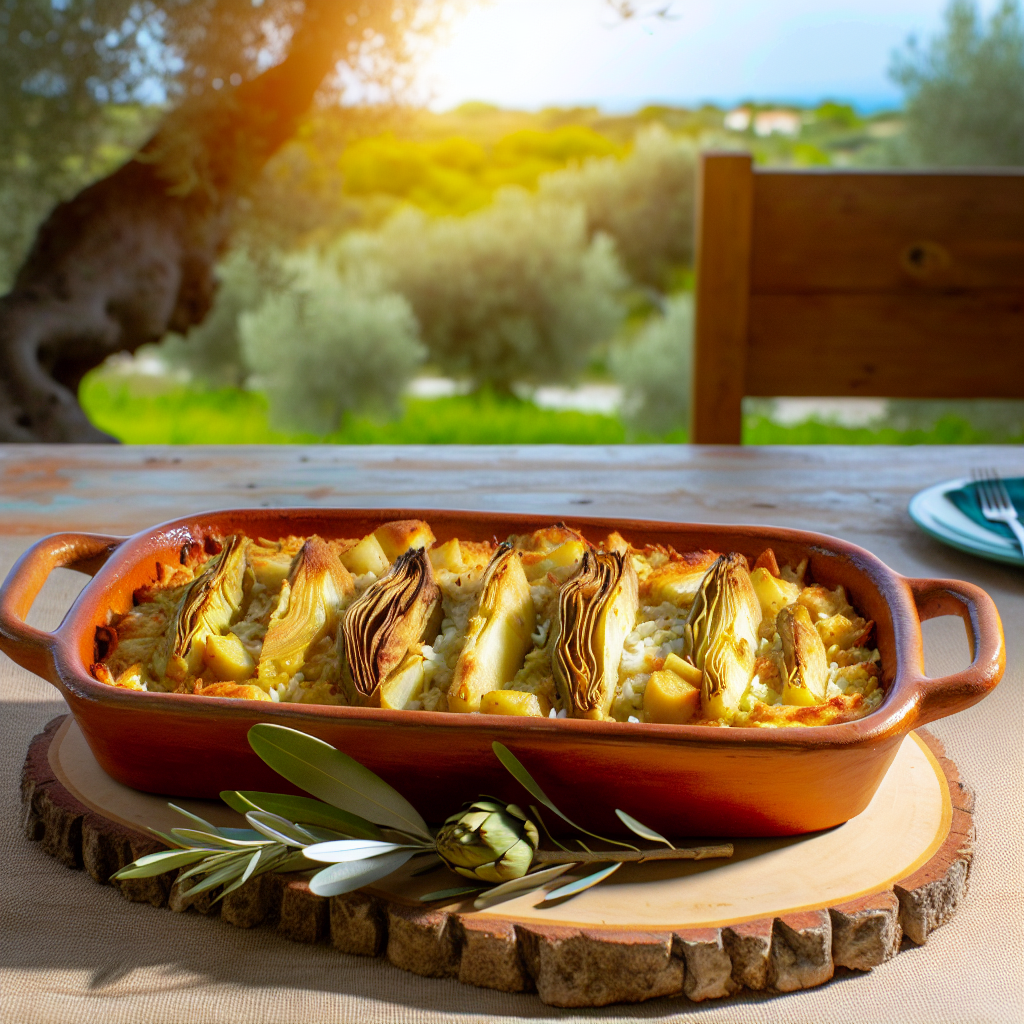 Patate, Riso e Carciofi: La Deliziosa Variante Vegetariana della Tiella Pugliese 1 Patate, Riso e Carciofi: La Deliziosa Variante Vegetariana della Tiella Pugliese