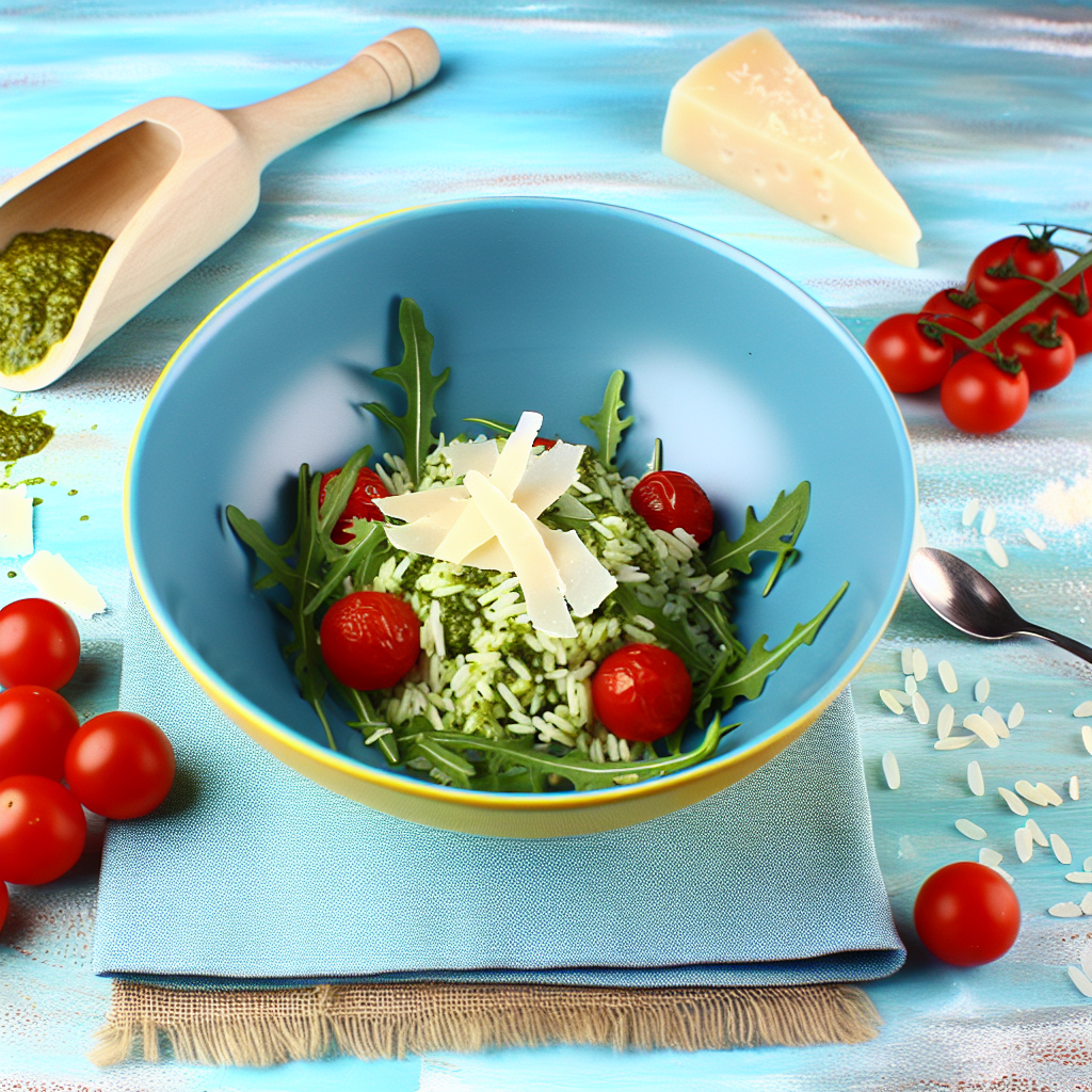 Insalata di Riso Fresca con Pesto di Rucola: Ricetta Facile e Gustosa 1 Insalata di Riso Fresca con Pesto di Rucola: Ricetta Facile e Gustosa