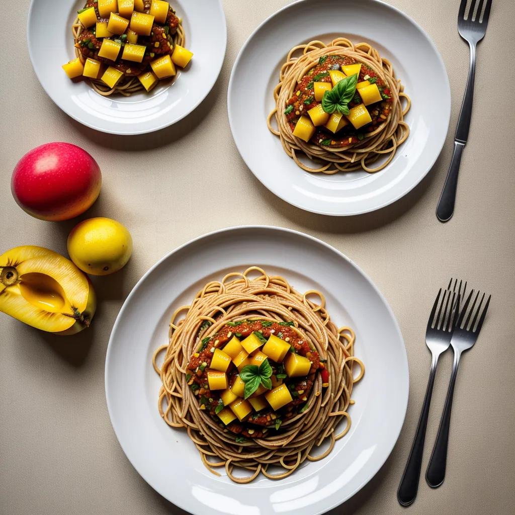Ricetta Spaghetti di Riso e Salsa al Mango: Un Esplosione di Sapori Tropicali 1 foodblog 1749030788