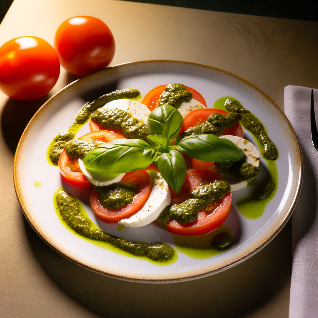 Ricetta Insalata Caprese con Pesto Genovese: Un'esplosione di Sapori Mediterranei! 1 ricetta insalata caprese con p