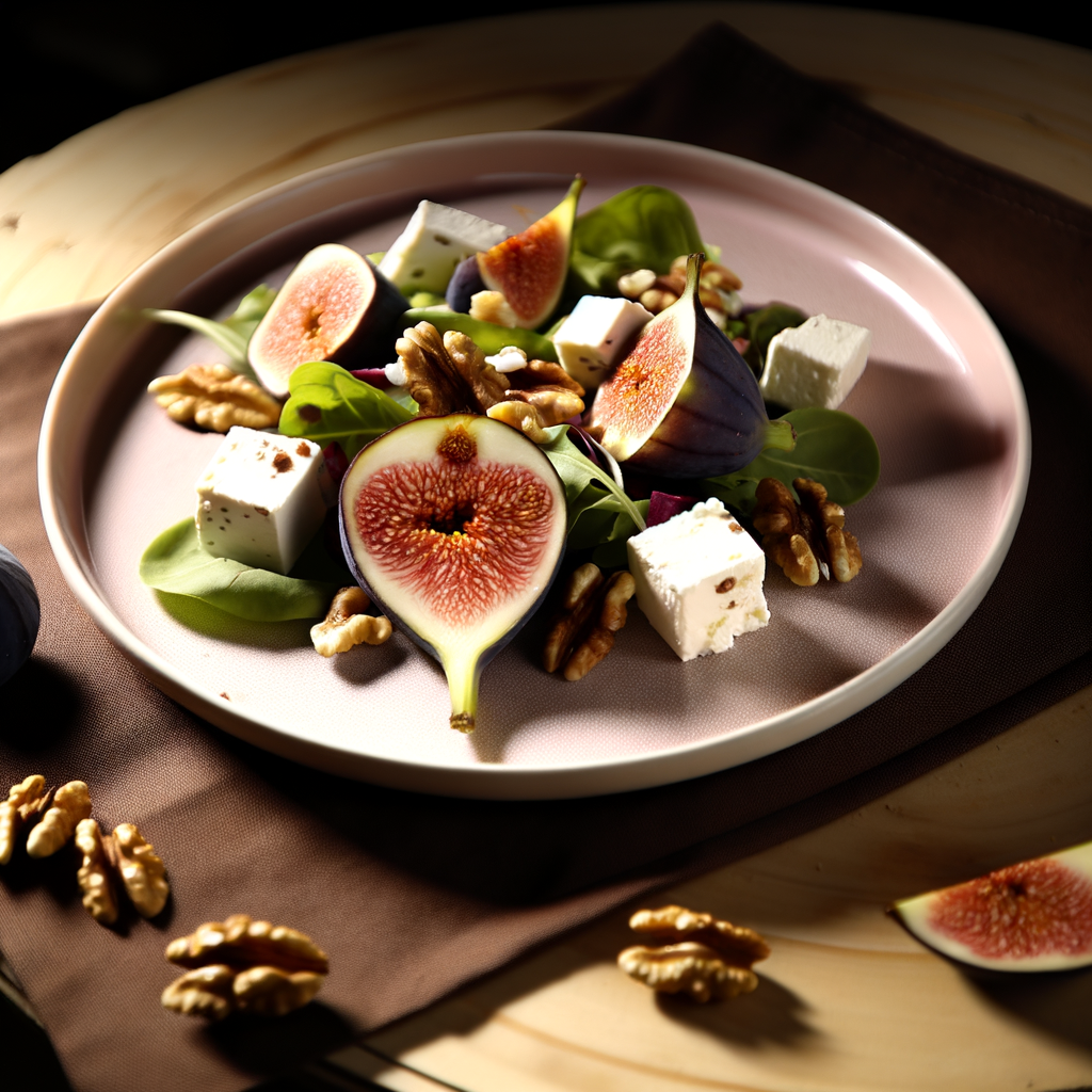 Ricetta Insalata di Fichi, Caprino e Noci: un'esplosione di gusto autunnale! 1 ricetta insalata di fichi cap
