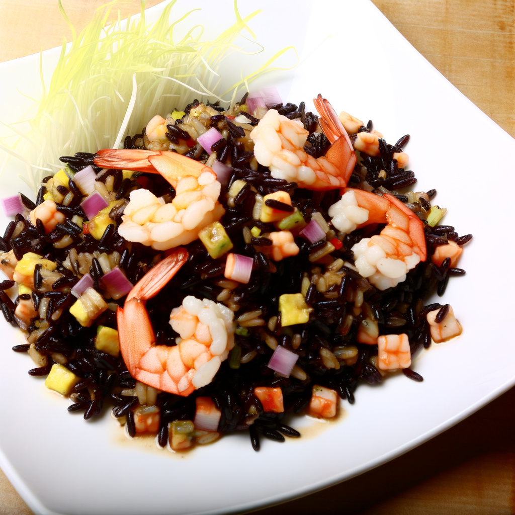 Ricetta Insalata di Riso Venere con Gamberi: Un piatto estivo leggero e gustoso! 1 ricetta insalata di riso vener