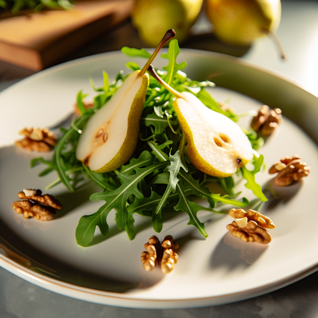 Ricetta Insalata di Rucola, Pere e Noci: Un'esplosione di Sapori Autunnali! 1 ricetta insalata di rucola pe