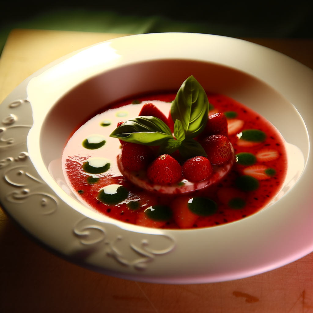 Ricetta Zuppa Fredda di Fragole e Basilico: Un'esplosione di Freschezza Estiva! 1 ricetta zuppa fredda di fragol